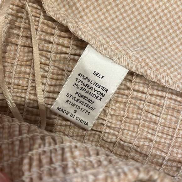 NWOT TAN GINGHAM HALTER CROP TOP - LE LIS SIZE S - Picture 12 of 12